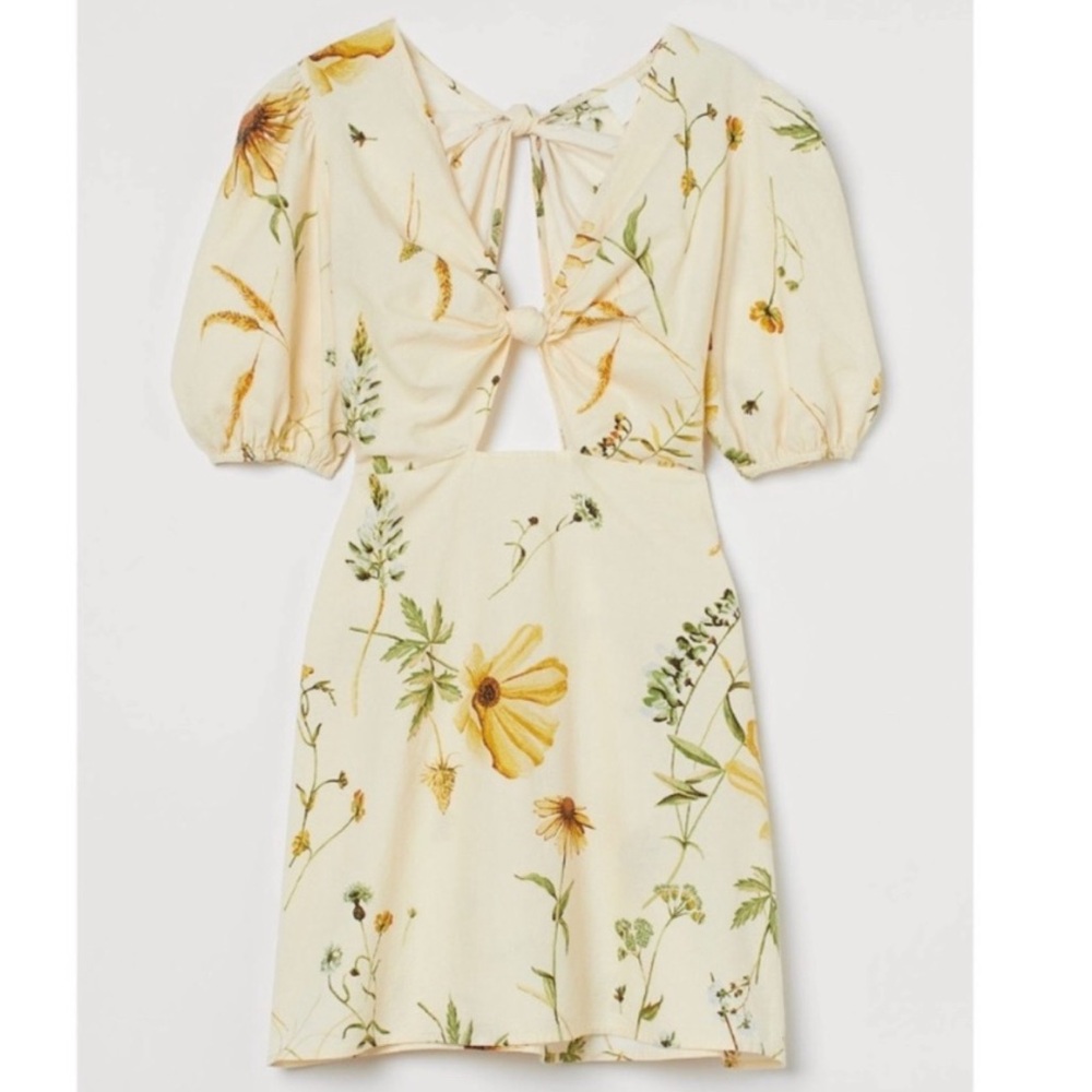 Size XL | H&M |cut out linen Blend Dress